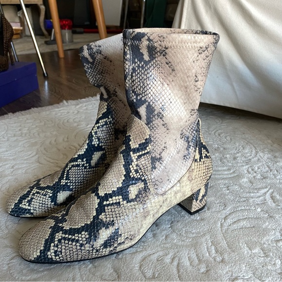Stuart Weitzman Leather Snakeskin Boots - Picture 3 of 8